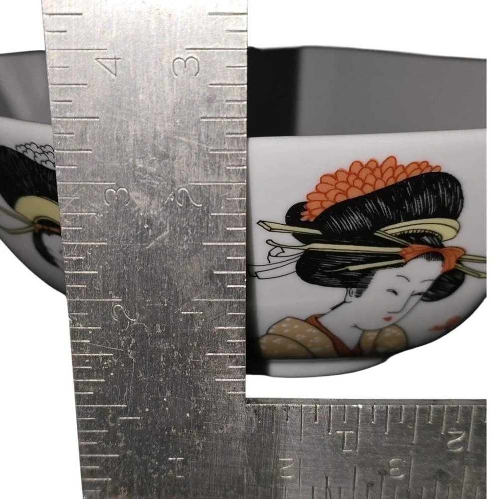 Fitz and‎ Floyd Octagonal Bowl Asian Geisha Motif MCMLXXVI